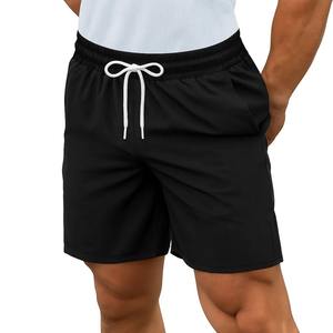 Short de course double couche pour homme Poches à fermeture éclair Motif solide Gym Fitness Vêtements d'entraînement Été Taille moyenne 2XL - Product Image 5
