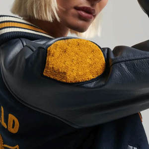 Chaqueta de Béisbol de Lana con Botones Cubiertos, Estilo Universitario, Bordado de Letras, para Mujer, Nueva Llegada, Gran Venta - Product Image 3