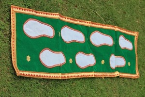 Novia bienvenida pie estampado tela Saptapadi Payaghadya Griha Pravesh Paduka Kanku Pagla nupcial siete pasos tela larga Baby Shower - Product Image 5