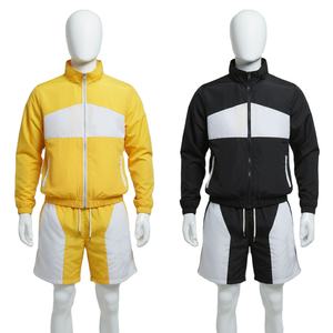 Conjunto Deportivo de Dos Piezas para Hombre, Chaqueta con Capucha y Pantalones Cortos, Diseño Personalizado con Estampado Animal Paisley, 100% Poliéster, Cierre de Cremallera - Product Image 4