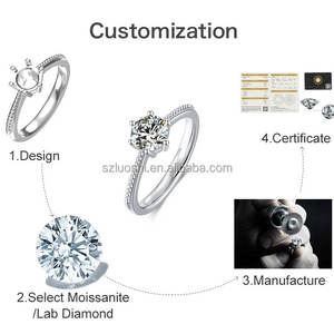 Fedi Nuziali in Oro Bianco/Giallo/Rosa 18K Placcate in Rodio con Gemme Certificate IGI, Set di Anelli con Tecnologia a Castone in Oro Giallo Principale - Product Image 3