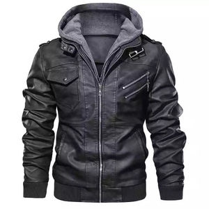 Veste en cuir personnalisée pour homme, nouvelle mode, moto, décontractée, vintage, veste d'automne, design de poche, veste en cuir véritable pour homme - Product Image 2