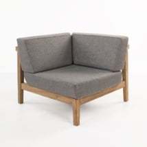 Copenhagt <b>Sectional</b> Sofa Set Solid Teak Wood Natural Color Finish with Sunproof <b>Cushion</b> for <b>Outdoor</b> Use - Product Image 5