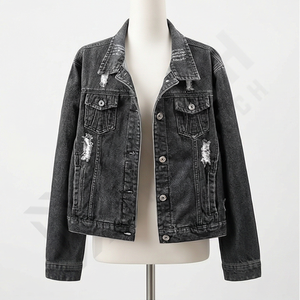 เสื้อแจ็คเก็ตแฟชั่นลำลองผู้ชายปี 2025 ผ้าฝ้าย 100% ลายเรียบ สไตล์ตรง ทันสมัย เหมาะกับฤดูหนาว ดีไซน์แบบยีนส์ ให้ทั้งสไตล์และความสบาย - Product Image 1