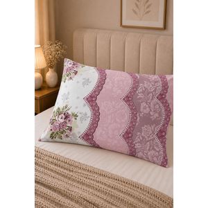 Taie d'oreiller à motifs rose poudré, technique de tissage - Product Image 2