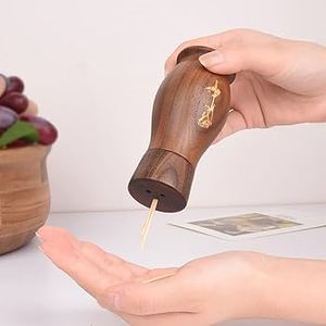 UNIQUE DESIGN Decorative <b>Toothpick</b> Holder Floral Design Natural Wood Container Dispenser for Storage <b>Toothpicks</b> for Home Kitchen - Product Image 5