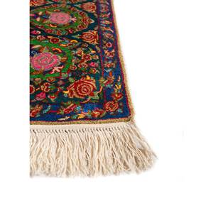Gulmarg Floral Hand Knotted Silk Rugs SKSZ-01 for Home Use-Rectangle Living Room Carpet with Abstract <b>Puzzle</b> Hallway Patterns - Product Image 4