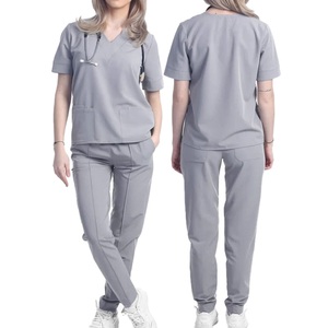 Vente en gros, uniforme unisexe gris blouses médicales hôpitaux vestes de médecin de beauté uniforme d'infirmière Logo personnalisé blouses médicales pour femmes - Product Image 1