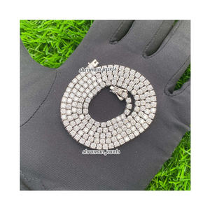 Qualité optimale Design élégant plaqué argent VVS1 8.78 TCW Bracelet tennis en diamant Moissanite pour fiançailles et cadeau - Product Image 1