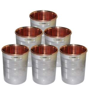 Verre à boire en cuivre pur fabriqué à la main avec une texture martelée et une finition traditionnelle pour le stockage de l'eau ayurvédique - Product Image 6