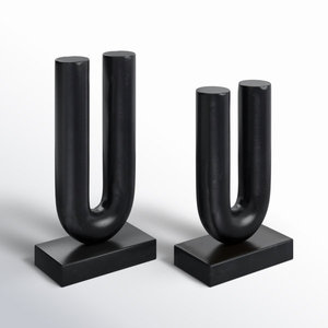 2025 decoración moderna para el hogar y la Oficina esculturas de Metal liso en forma de U Base negra hecha a mano Paquete de bodas altamente duradero 2 para Pascua - Product Image 1