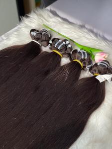 เครื่อง100gr เส้นผมมนุษย์สีน้ำตาลเข้มตรงธรรมชาติจากเวียดนาม - Product Image 6