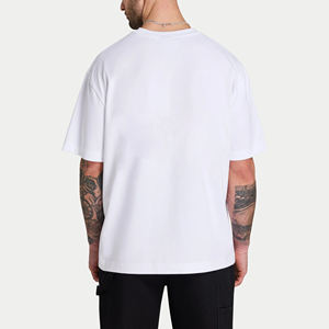 Camiseta personalizada de 100% algodón holgada para hombre, ropa informal de Hip Hop de peso pesado, camiseta personalizada con logotipo impreso DTG para hombre - Product Image 3