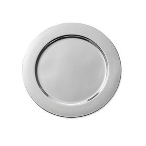 Assiette de présentation en acier inoxydable couleur argent de qualité supérieure, forme ronde, sous-assiette pour usage en restauration - Product Image 1