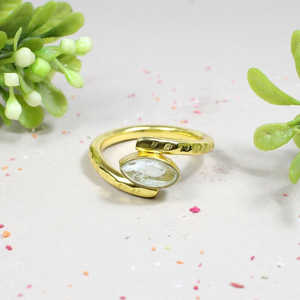 แหวนเพชรรูปวงรีสีเงินสเตอร์ลิง925โรแมนติกหินอัญมณีแก้วสีธรรมชาติโรเดียมชุบสไตล์ฮิปฮอป - Product Image 1