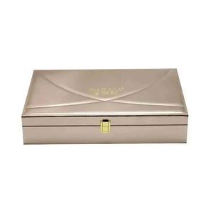 กล่องบรรจุภัณฑ์กระดาษแข็งสังเคราะห์แบบยาวแบบวินเทจทำจากหนัง PU สีโรสโกลด์เครื่องสำอางน้ำมันหอมระเหย - Product Image 1