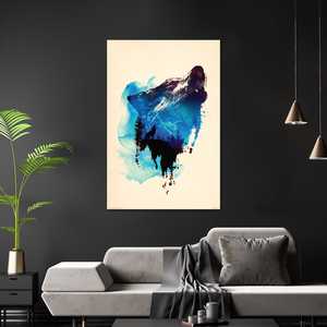 Retrato de Lobo de Robert Farkas, Pintura al Óleo Moderna sobre Porcelana de Cristal, Impresión Digital para Decoración del Hogar - Product Image 4