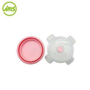 Contenedor de almacenamiento de alimentos plegable de silicona redonda de 4,7" - Product Image 3