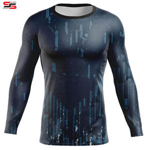 Venta al por mayor de ropa de compresión camisa Rash Guard Sublimado manga larga personalizado Baselayer para hombres - Product Image 6
