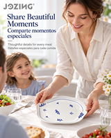 Plat de service en porcelaine blanche à motif de feuilles, écologique, passe au lave-vaisselle, design nordique moderne