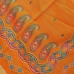 Étole rectangulaire longue et respirante légère en laine 100% de qualité supérieure avec broderie réversible d'hiver pour femme - Product Image 1