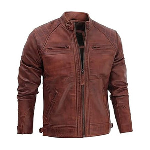 2025 Men Hot Sale Genuine Men Leather <b>Jacket</b> <b>Slim</b> <b>Fit</b> Men Leather <b>Jacket</b> Customized Men Winter <b>Jacket</b> - Product Image 2