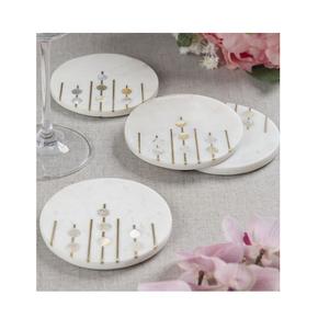 Different Design Set Of Four Cup <b>Coaster</b> <b>Blue</b> And White Color <b>Coaster</b> Round Shape Tea Cup <b>Coaster</b> Set - Product Image 2