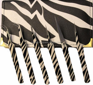 Pince à épiler professionnelle d'extension de cils de couleur rose incurvée faite à la main avec un emballage personnalisé - Product Image 3