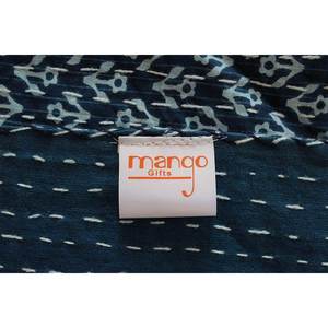 Mango Gifts Indigo Color Hand Block Printed <b>Kantha</b> Quilt <b>Throw</b> Summer Cotton Bedspread Queen Size Patchwork for Home Use - Product Image 2