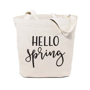 กระเป๋าผ้าแคนวาสลายสีพื้นแบบเปิดปิดได้ รุ่น Hello Spring - Product Image 1