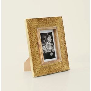 Wood & Brass Hammered Picture <b>Frame</b> Wedding Artwork <b>Photos</b> Crafts Drawing Picture <b>Frame</b> for Home Living Room Hotel Desktop Decor - Product Image 5