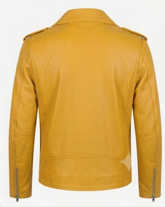 Genuine cowhide biker jacket <b>Slim</b> fit motorcycle outerwear Asymmetric zip <b>belted</b> coat Custom colors leather jacket leather - Product Image 2