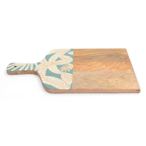 Planche à découper ovale en bois de manguier avec motif floral peint à la main pour la cuisine et la décoration intérieure - Product Image 3