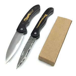 Sablage Zirconium Damas Titane Alliage Poignée Tactique Survie En Plein Air Camping Couteau De Poche - Product Image 2