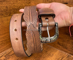 เข็มขัดหนังแท้มาใหม่สีน้ำตาลตะวันตกเข็มขัดหนังเครื่องมือหนังแท้เข็มขัดคาดเอวใช้ได้ทั้งชายและหญิง - Product Image 5