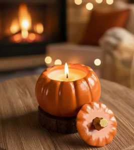 Pot en céramique en forme de citrouille, bougie parfumée à l'aromathérapie, bougie en cire de soja naturelle, nouveau design créatif pour la décoration de la maison, cadeau - Product Image 5