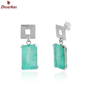 Nueva llegada creativa 925 plata esterlina Rosa turmalina cuarzo piedras preciosas joyería textura pendientes para mujeres - Product Image 3
