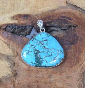 Pendentif en argent sterling 925 turquoise, pierre de naissance de décembre, bijoux en pierres précieuses faits à la main, cadeau pour femmes - Product Image 3