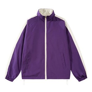 Manteau décontracté pour hommes, couleur unie, manches longues, col montant, veste de sport, vêtements d'extérieur amples et décontractés de grande taille avec poche - Product Image 1