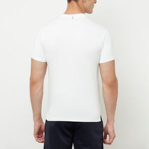 Camiseta deportiva de manga corta para hombre, camiseta de entrenamiento de alta elasticidad, transpirable, de secado rápido, camisetas deportivas ajustadas en blanco de lujo - Product Image 4