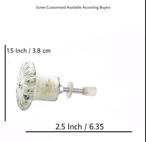 Pomos de flores desgastados de hierro fundido rústico blanco CK 558 tiradores de manija de gabinete de cajón para cocina dormitorio uso de almacén al aire libre - Product Image 3