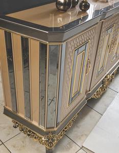 Mesa de comedor de acero inoxidable con diseño italiano moderno, muebles de mármol y piedra - Product Image 4