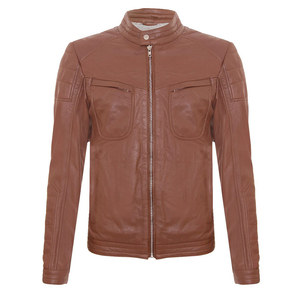 Veste en cuir de moto de haute qualité toutes saisons veste en cuir veste de moto décontractée à col montant - Product Image 5