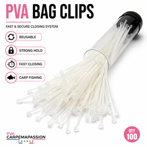 PVA CARPEMAPASSION FRANCE Attaches pour sacs Système de fixation rapide pour câbles Bandes PVA écologiques solubles dans l'eau 100 unités Pêche - Product Image 1
