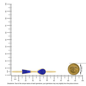 Bracelet torsadé tendance en or 18 carats de haute qualité, réglable, avec lapis-lazuli, serti de pierres en forme de poire, fait à la main - Product Image 3