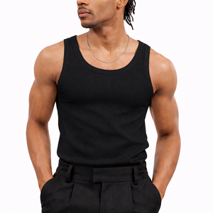 Camiseta sin Mangas para Hombre |   Camiseta Holgada de Algodón de Punto Lavado |   Chaleco Deportivo Transpirable para Gimnasio de Verano |   Fabricación Personalizada al por Mayor - Product Image 3