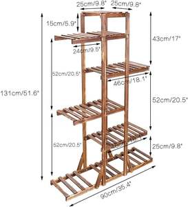 Étagère à plantes en bois de haute qualité pour jardin, en bois de pin du Vietnam, écologique, pour fleurs/plantes vertes - Product Image 6