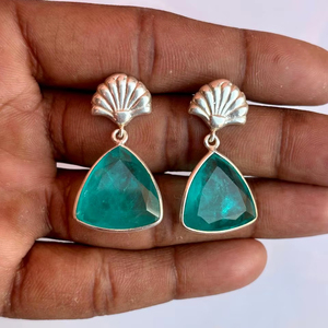 925 Sterling Silver Paraiba <b>Tourmaline</b> Handmade <b>Earring</b> For Women , Beautiful Women <b>Earring</b> . - Product Image 1