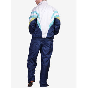 Haute qualité personnalisé hommes grande taille hiver décontracté deux pièces ensemble pleine longueur blanc coupe-vent sueur Jogging survêtement en gros - Product Image 4