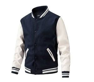 Custom Men's Baseball Varsity Jacket Anime Embroidered Bomber with <b>Camouflage</b> Pattern Long Length Letterman Varsity Jacket - Product Image 5